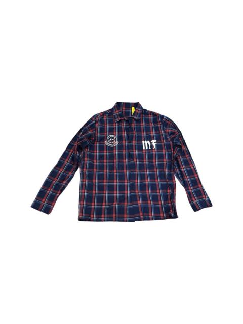 Plaid checker button up flannel shirt