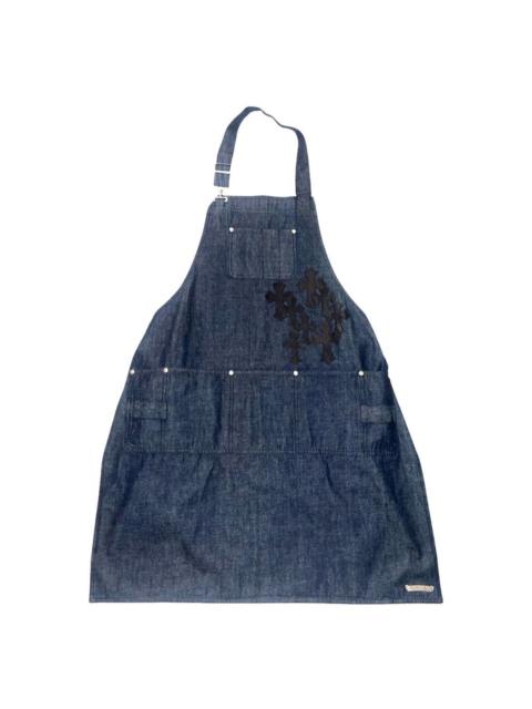 Chrome Hearts Leather cross patch blue denim grilling cooking apron