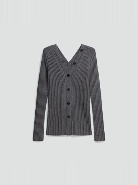 Theory Button-Back Cardigan in Merino Wool