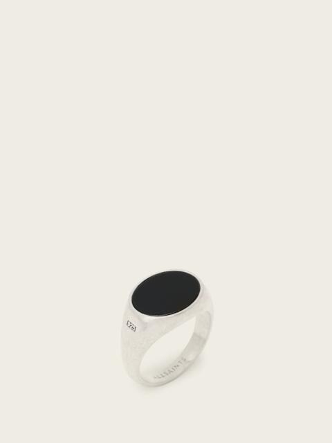 ALLSAINTS OWEN BLACK ONYX STERLING SILVER RING