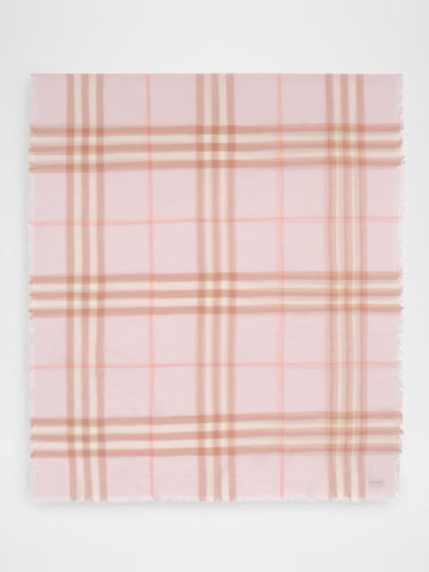 Burberry Wide Check Wool Scarf