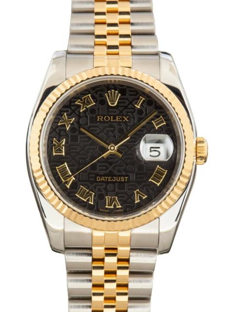 ROLEX Pre-Owned Rolex Datejust 36 Ref 116233 Black Jubilee Roman Dial