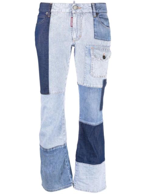 DSQUARED2 cropped patchwork pocket-detail jeans