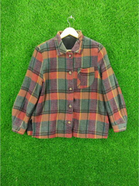 Vintage - Vintage Wool Checkered Blouse Shirt Button Up