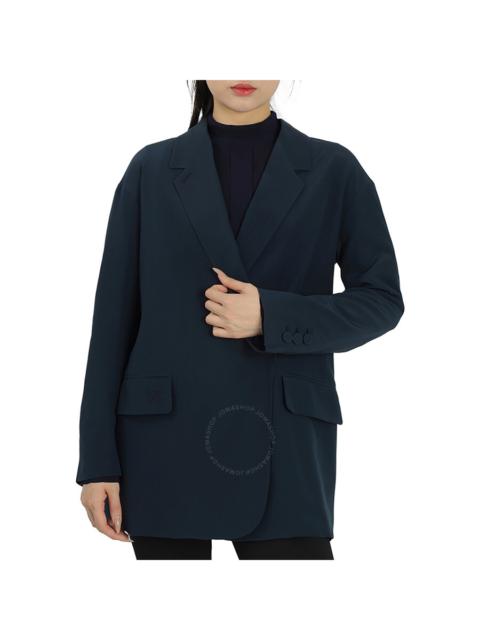 Fendi Ladies Blue Silk Off-centred Buttoned Blazer