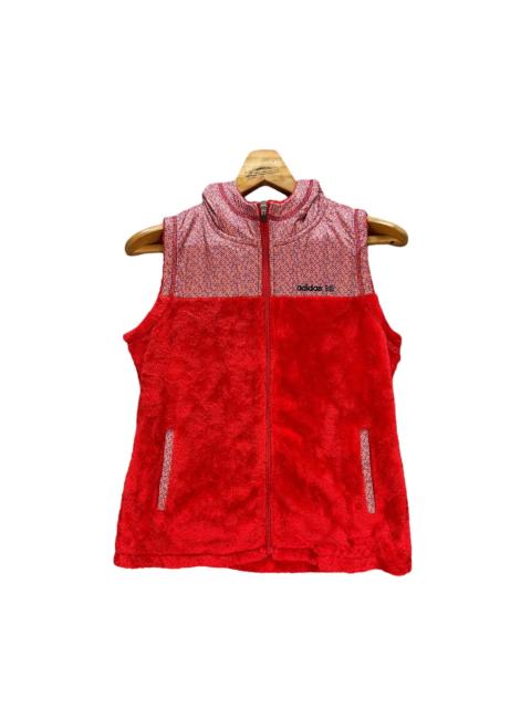 adidas ADIDAS RED FLEECE ZIPPER HOODIE VEST #8951-041