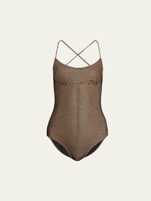 ULLA JOHNSON Positano Scalloped One-Piece Swimsuit
