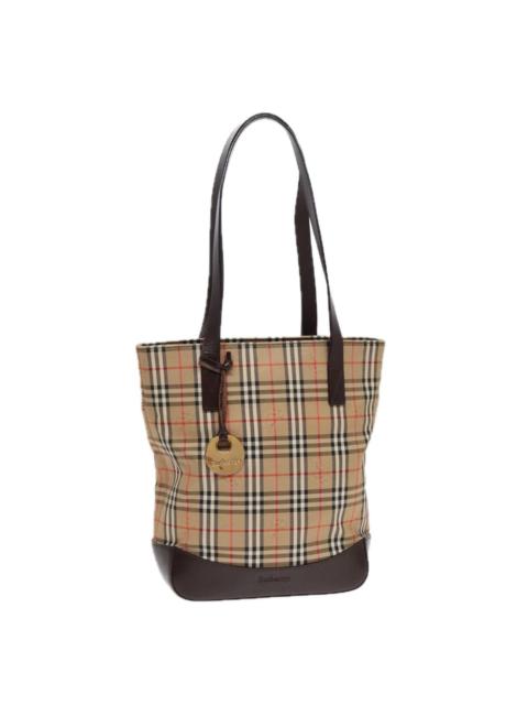 Burberry Burberry Nova Check Shoulder Bag Canvas Leather Beige Brown Gold