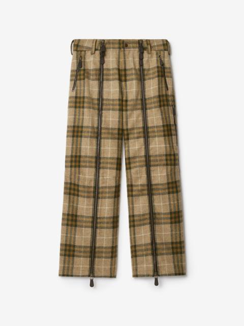 Check Wool Zip Trousers