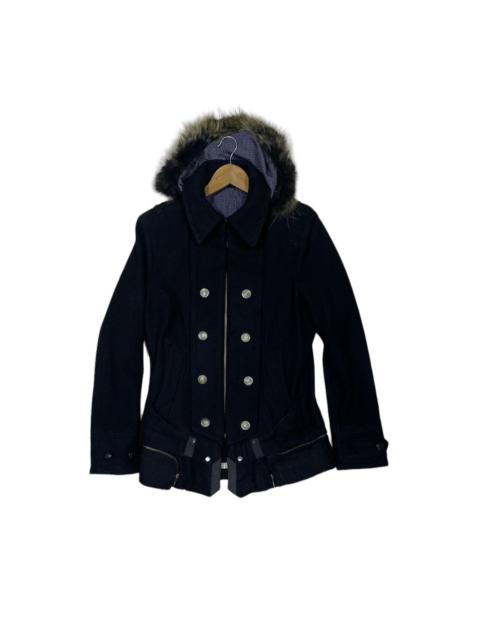 Other Designers Le Grande Bleu (L.G.B.) - PPFM Wool Fur Double Breasted Jacket Punk Design