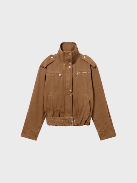 Blumarine CANVAS BIKER JACKET WITH BELT