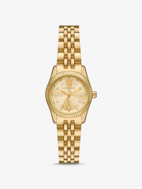 MICHAEL KORS Petite Lexington Pavé Gold-Tone Watch