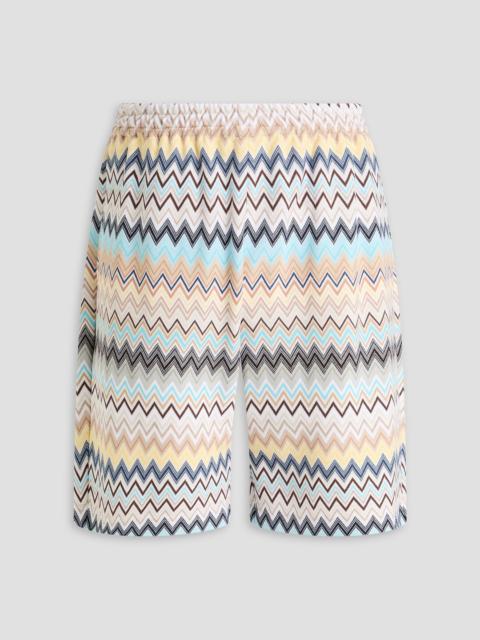 Missoni Crochet-knit cotton drawstring shorts