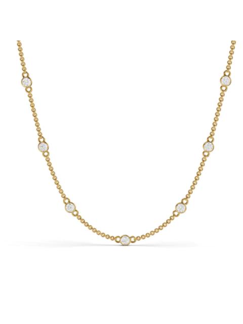 Other Designers Diamond2Deal 14K Yellow Gold 1.50 Ct Bezel Set Lab Grown Diamond Station Necklace (E-F, VS1-VS2)