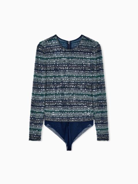 GIORGIO ARMANI EMBROIDERED BODYSUIT