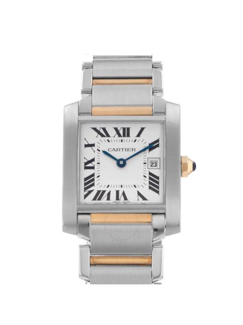 Pre-owned Cartier Tank Française Quartz White Dial Men's Watch W51012Q4