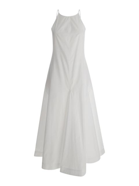 Sportmax Sportmax Women White Popeline Midi Dress In Cotton Woman