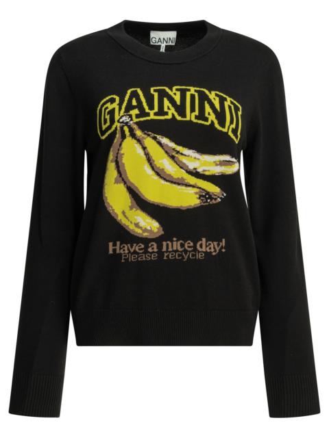 GANNI Ganni Banana Round Neck Sweater Black