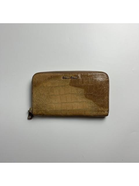 Miu Miu Miu Miu Croc Embossed Long Zipper Wallet