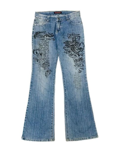 Other Designers If Six Was Nine - FLARE JEANS CUSTOM HISTORY ART DRAWING ELECTRIC CRIME