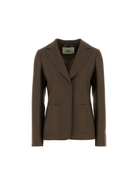 FENDI FENDI Mud Wool Blend Blazer New & Authentic (Women's size:12