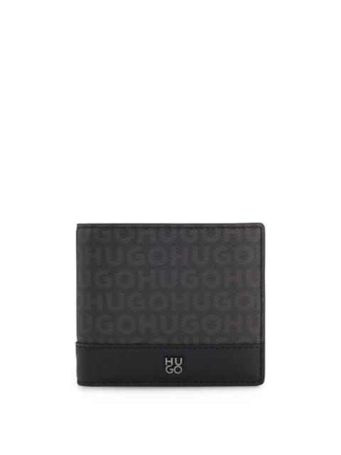 HUGO STACKED-LOGO WALLET WITH MONOGRAM PRINT