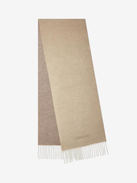 CORNELIANI Beige/taupe silk and cashmere scarf