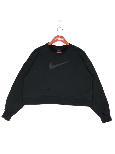 Nike Black On Black Logo Crop Sweatshirts