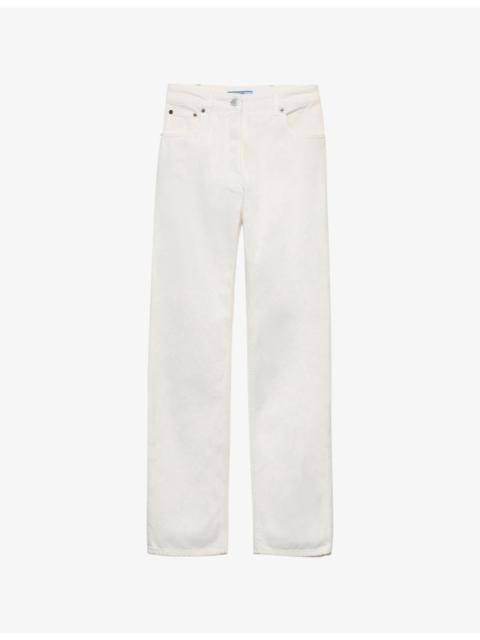Prada Five-Pocket High-Rise Straight-Leg Denim Jeans