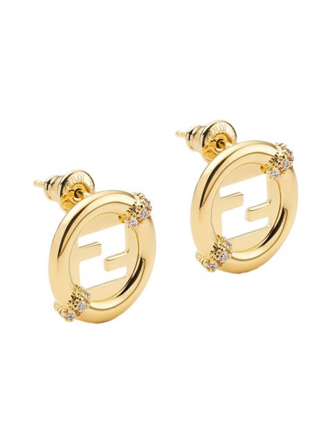 FENDI Fendi Women 'Ever Round' Gold Colored Earings With Ff Design And Rear Closure In Brass Woman