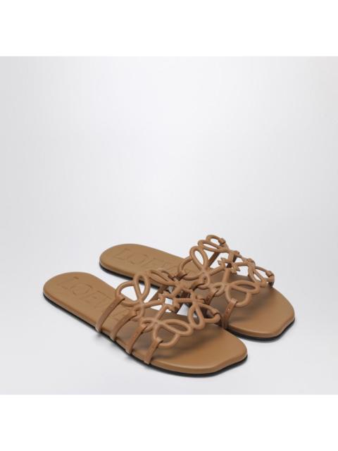 Loewe Loewe Anagram Petal Slides In Camel Leather Women