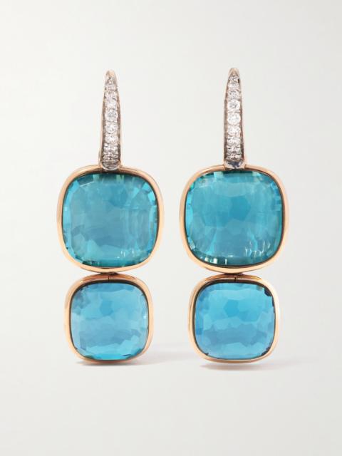 Pomellato Nudo 18-karat Rose Gold, Topaz And Diamond Earrings