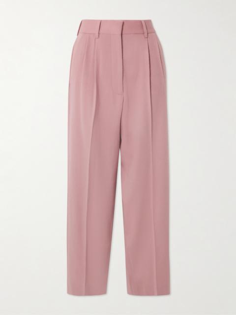 BLAZÉ MILANO Fox Pleated Wool And Cashmere-blend Tapered Pants
