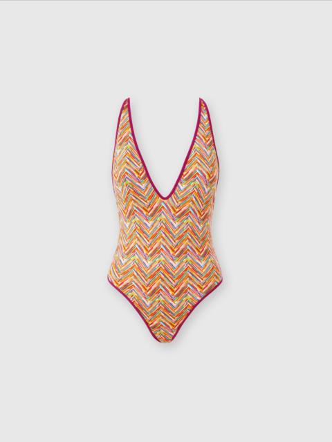 Missoni Reversible one-piece swimsuit with print and V-neck