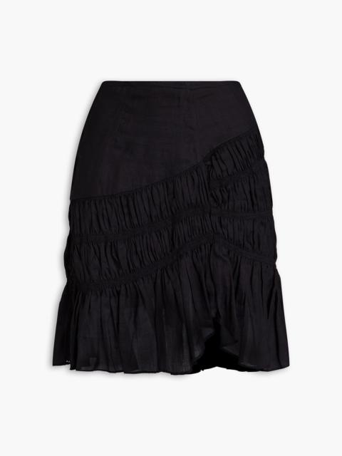 Isabel Marant Sidney ruched ramie mini skirt