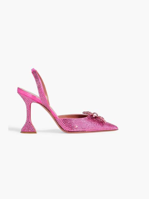 Amina Muaddi Rosie crystal-embellished satin slingback pumps