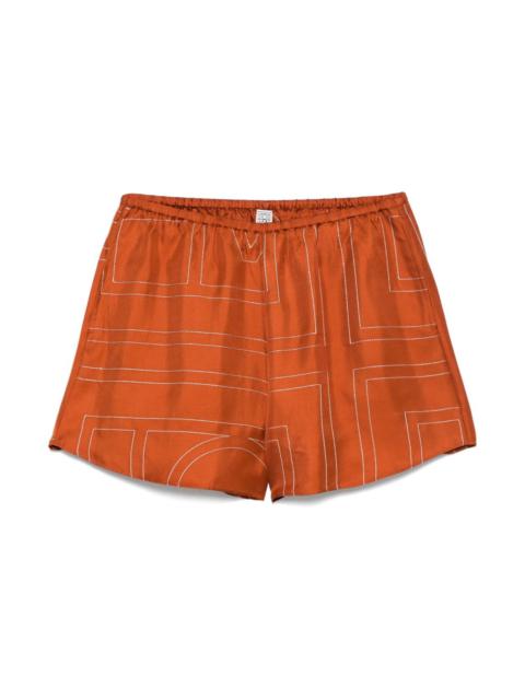 Monogram silk shorts