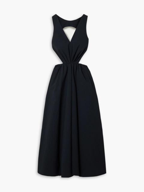 Other Designers Madelyn cutout cotton-seersucker midi dress