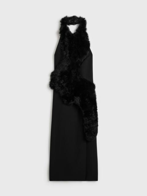 TOTEME Shearling appliqué dress black