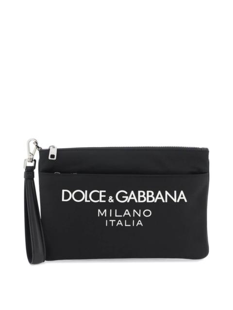 Dolce & Gabbana Nylon Pouch With Rubberized Logo