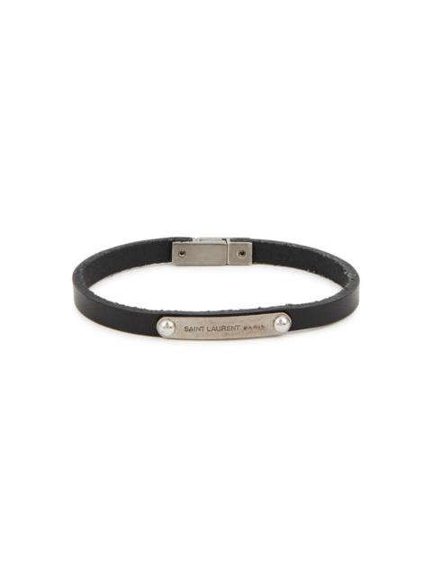 SAINT LAURENT Designer-engraved leather bracelet