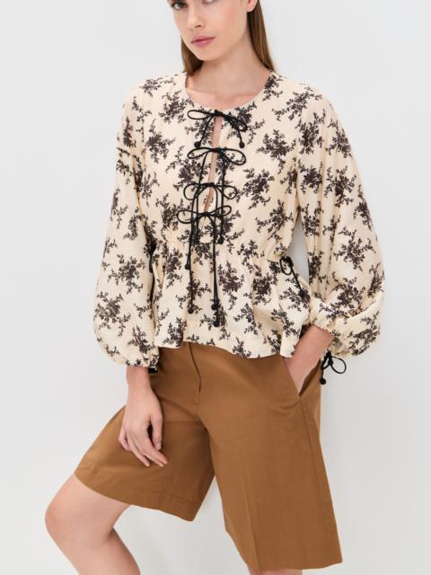Sea Joan Print Tie Front Top