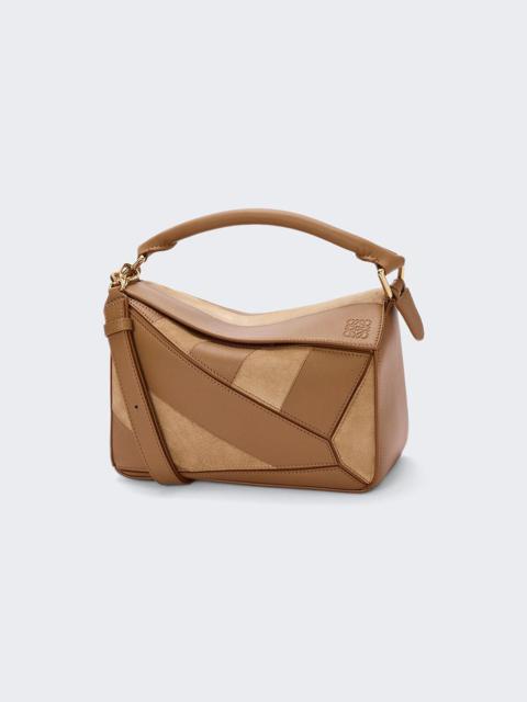 Loewe Calfskin And Suede Small Puzzle Bag Oak