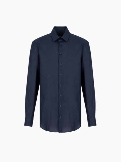 GIORGIO ARMANI Regular-fit shirt in linen