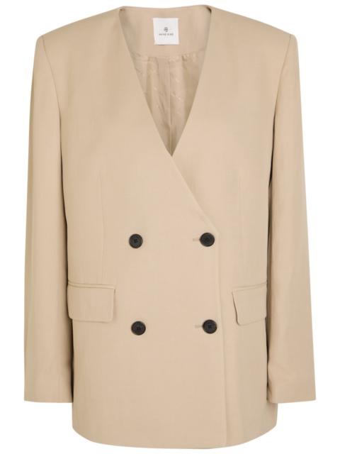 ANINE BING Anine Bing Maron V-neck Woven Blazer