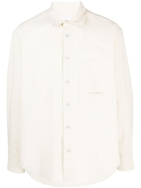 SOLID HOMME logo-embroidered cotton shirt
