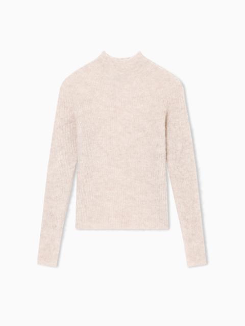 EMPORIO ARMANI MOCK-NECK JUMPER IN AN ALPACA WOOL BLEND