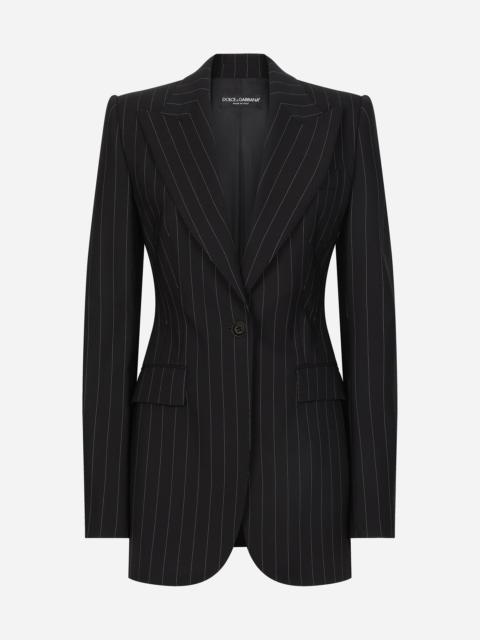Dolce & Gabbana Single-breasted pinstripe wool Turlington jacket