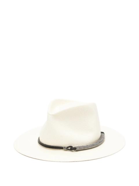 Brunello Cucinelli Brunello Cucinelli Leather-embellishment Fedora Hat