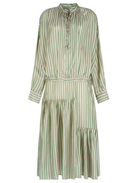 Dries Van Noten Dries Van Noten Women Denvo Striped Long Dress With Drawstring Waist